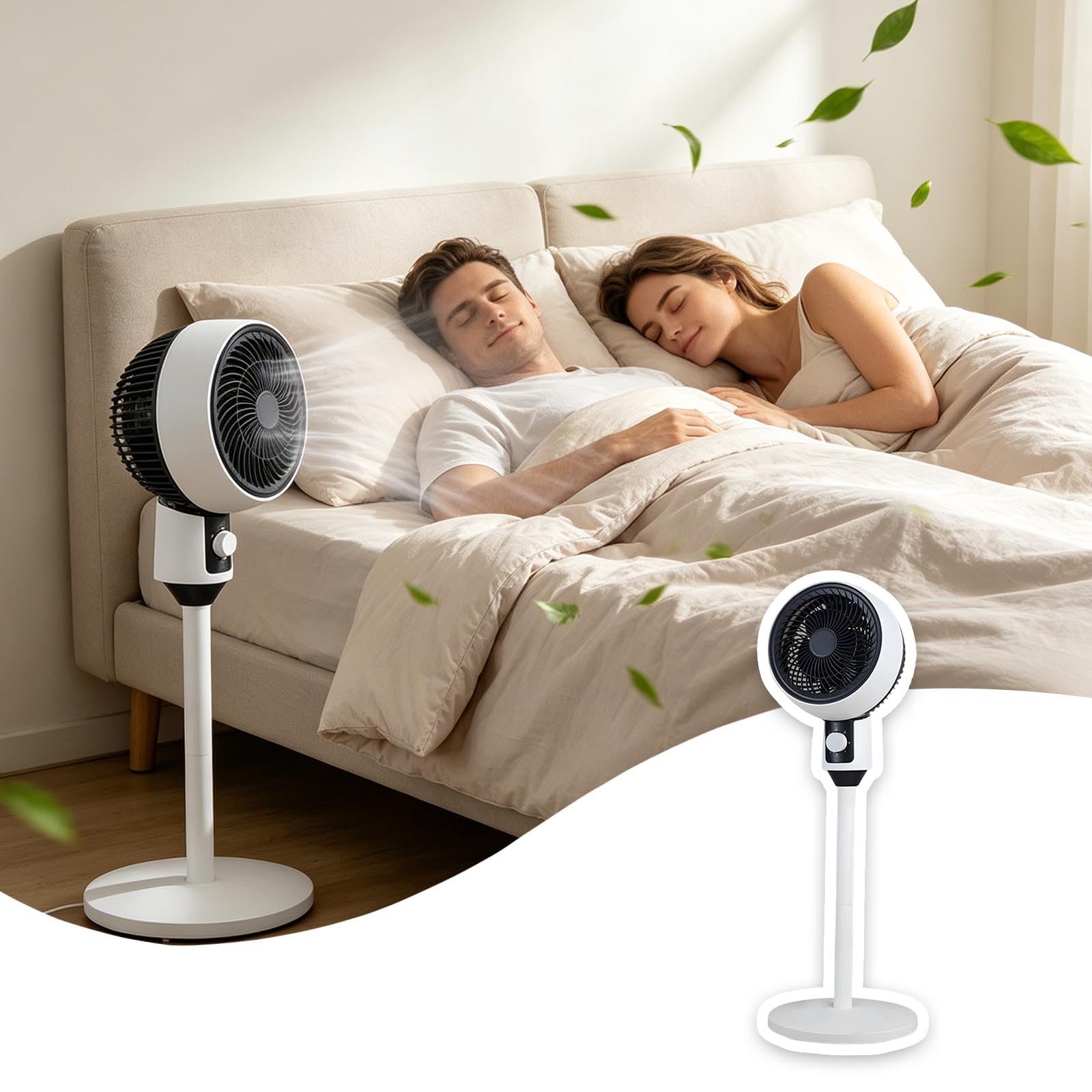 Ventilatore USB portatile in piedi regolabile in altezza circolazione dell'aria silenziosa per casa, camera da letto, scrivania, spazio di lavoro con testa oscillante, impostazioni di velocità