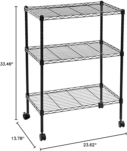 Miniatura 5 de Estantes de carro rodante con ruedas y marco de metal resistente