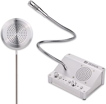 DESHUN Window intercom, Window Speakers, Dual-Way Window Counter intercom Microphone, for The Business/Bank/Office/Hospital/Station/Catering/Ticket Window to Provide Communication Solutions