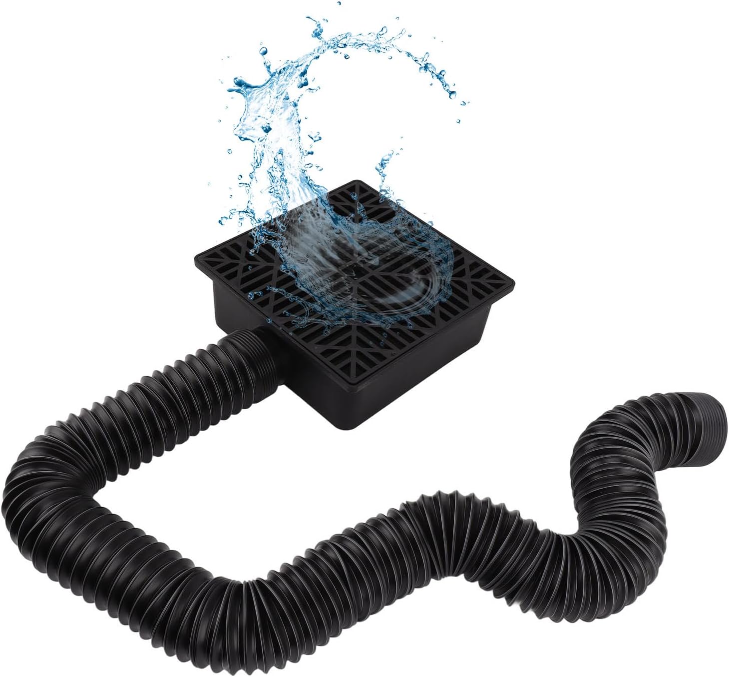 Gutter Downspout Extensions, 2.5 to 5 feet High Strength Catch Basin Low Profile Downspout Extender No Deep Dig Rainwater Diverter for Protect House Foundation