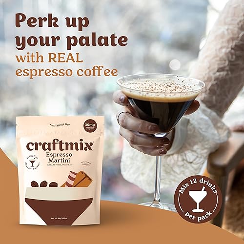 Miniatura 7 de Craftmix - Mezcla para preparar espresso martini, para 12 cócteles, café real, vegana, baja en carbohidratos, calorías y azúcar, sin OMG, lácteos ni
