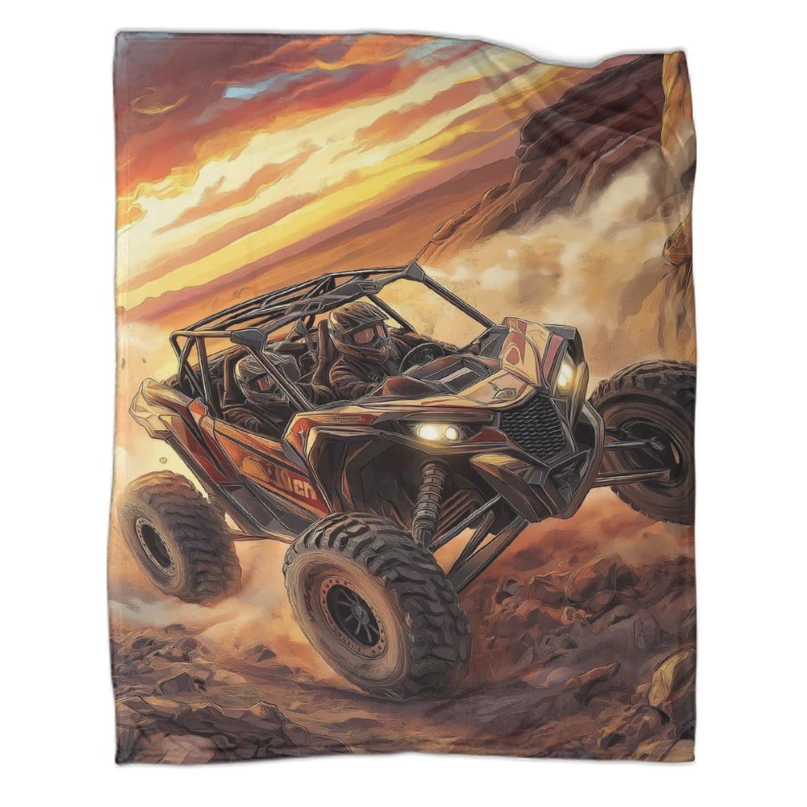 Plaid de voyage motif tout-terrain en microfibre moelleuse pour bureau et voiture