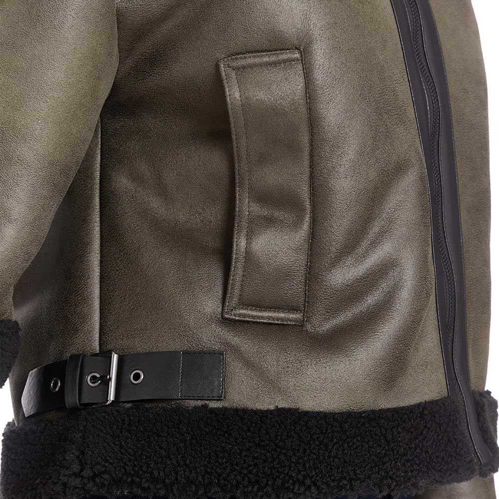 Frye womens Zip Ft Faux Shearling Bomber - Image 6