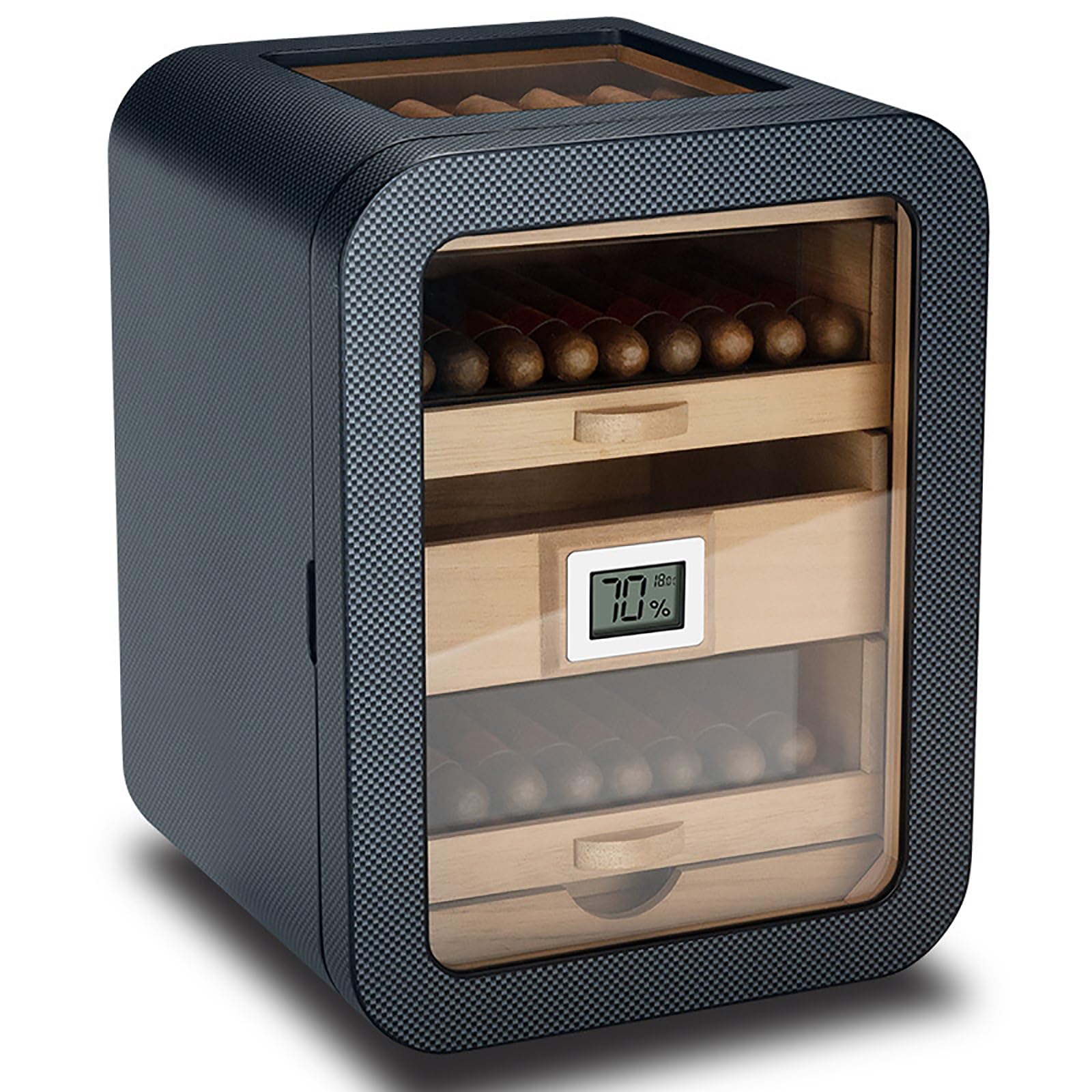 Zigarren Humidor Schrank, Elektronischer Luftbefeuchter mit Hygrometer, 110 Zigarren Kapazität, 360° Luftzirkulation, ideal für Zuhause, Bar, Party Gebrauch