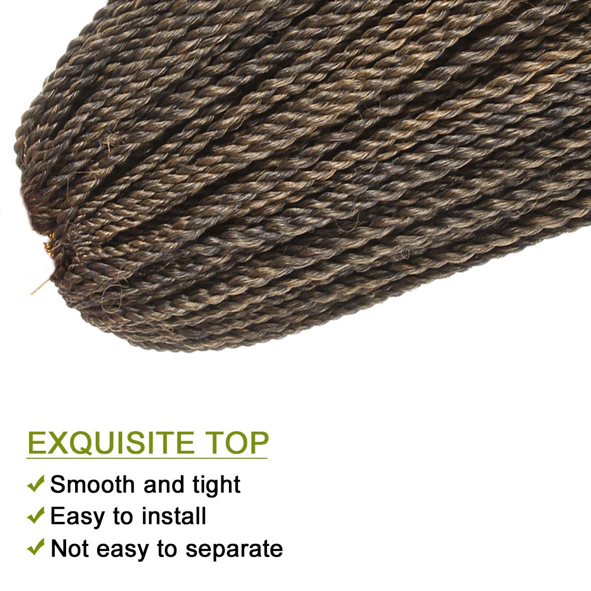 8 Packs 34 Inch 40Strands/Pack Senegalese Twist Crochet Hair Braids Small Twist Crochet Braiding Hair Low Temperature Fiber Synthetic Crochet Hair Extensions(34"8packs,T27#)
