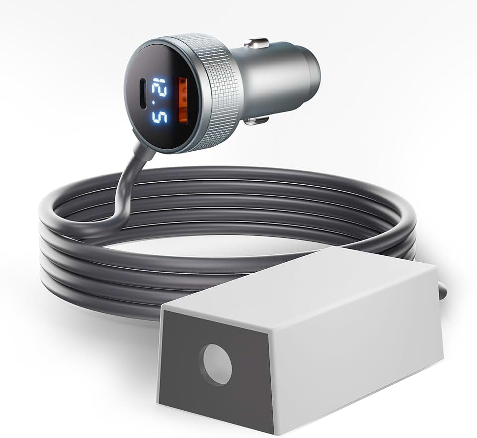 Starlink Mini adaptador para carro de 12 V com conversor step-up, mini cabo de alimentação Star Link 3FT 12V-24V para 30V Boost isqueiro adaptador de 12 volts com USB A QC 3.0, portas Tipo-C PD 45W e