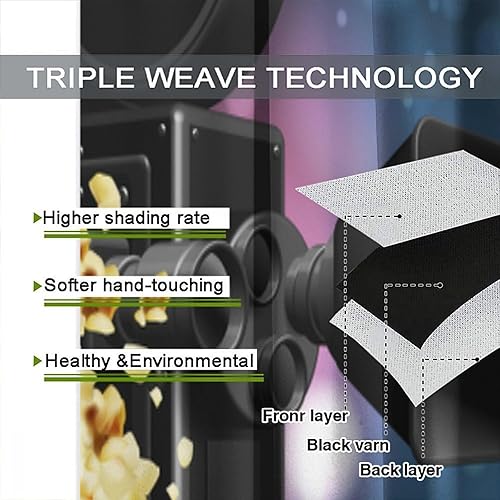 Miniatura 60 de Cortinas opacas para cine en casa, diseño retro moderno, tiras de película de palomitas de maíz para cámara de película, bolsillo para barra,