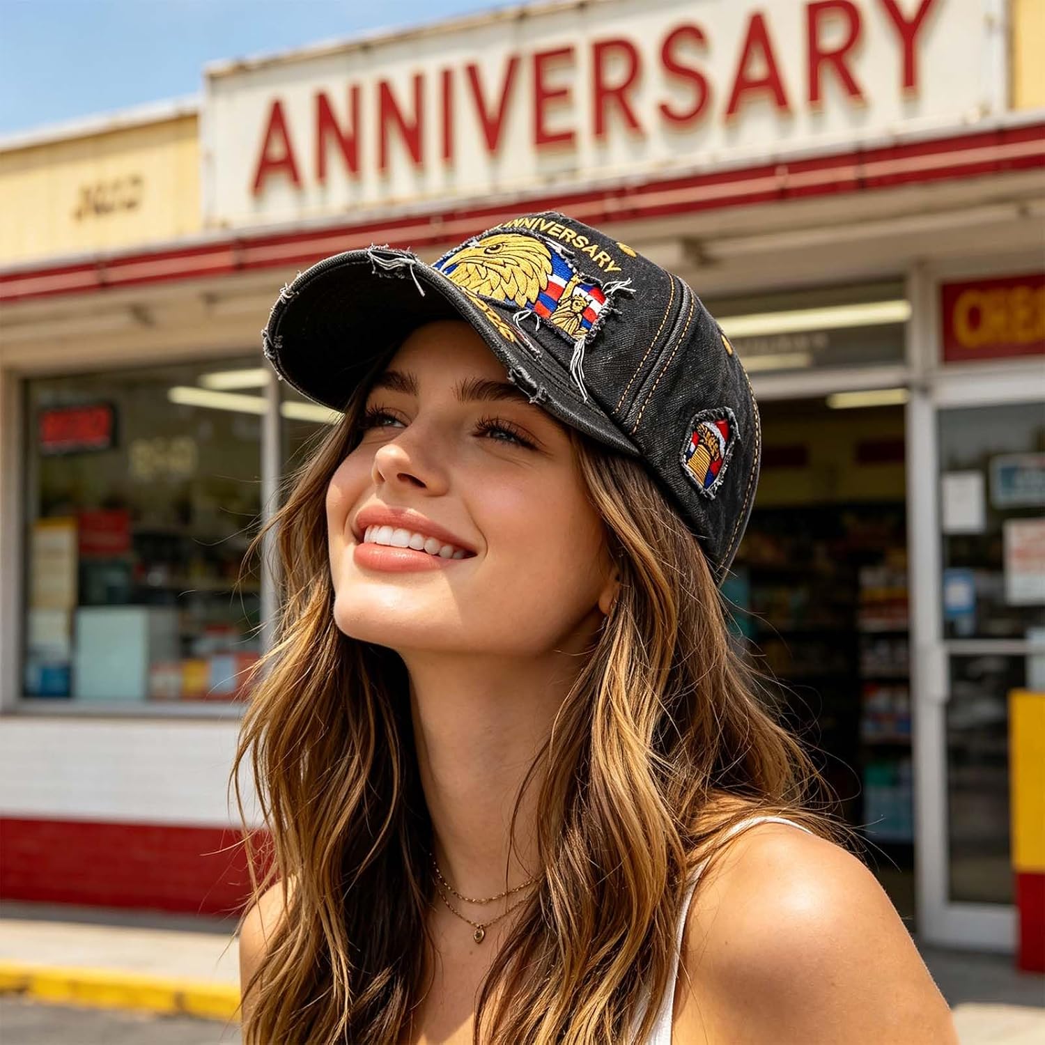 USA 250th Anniversary Hat 1776-2026 - Premium Embroidered Eagle & Flag Patriotic Baseball Cap, Vintage Distressed Veteran Gift for Men & Women Black