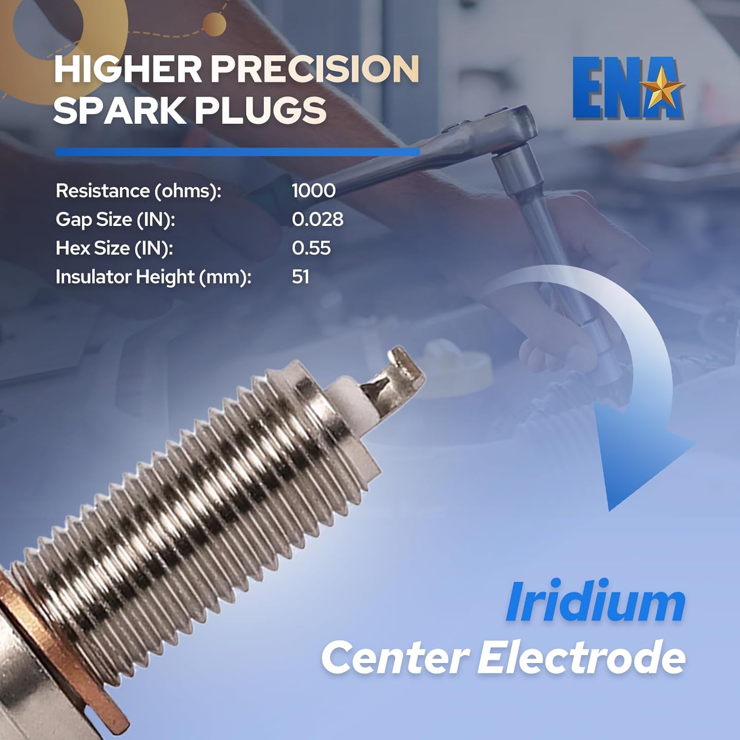 ENA Set of 6 Iridium & Platinum Spark Plug for 95875 Compatible with Mercedes-Benz C300 C350 C400 C43 AMG C450 CLA45 CLS400 E300 E350 E400 E43 E450 GL450 2012-2020 Replace for SILZKFR8D7S A0041597203