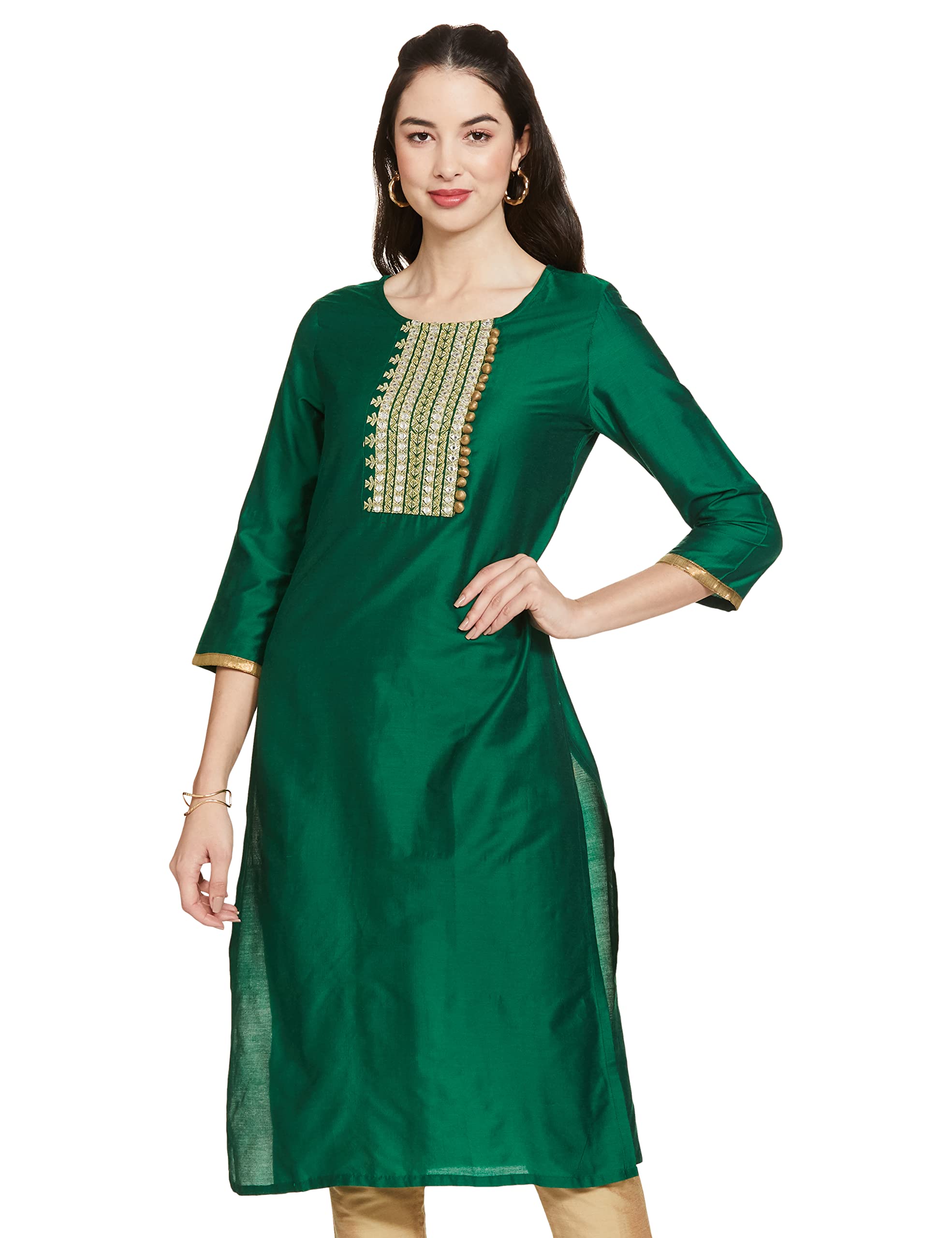 MyxWomen's Polyester Straight Kurti