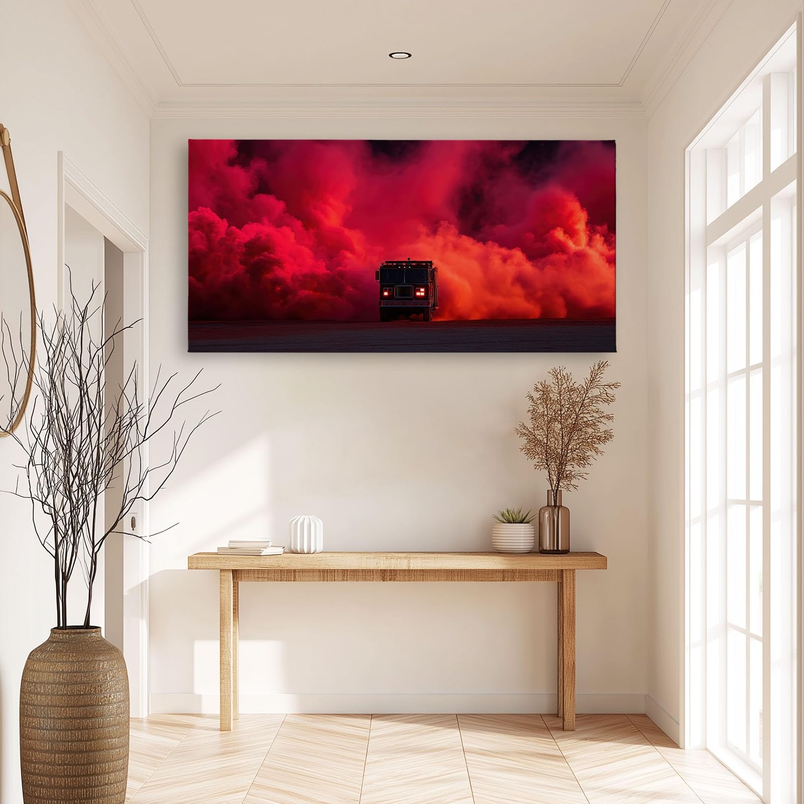 Leinwandbild 120 x 80 cm Filme Autos Flammen Wandbilder Dekoration, Modern Holzrahmen Leinwand Bild Wohnzimmer Schlafzimmer Küche Büro Deko Wand Kunstdruck