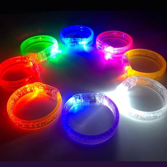 POHOVE 14pcs Glow Bracelets,Colorful Light Up Bracelets LED Bracelets