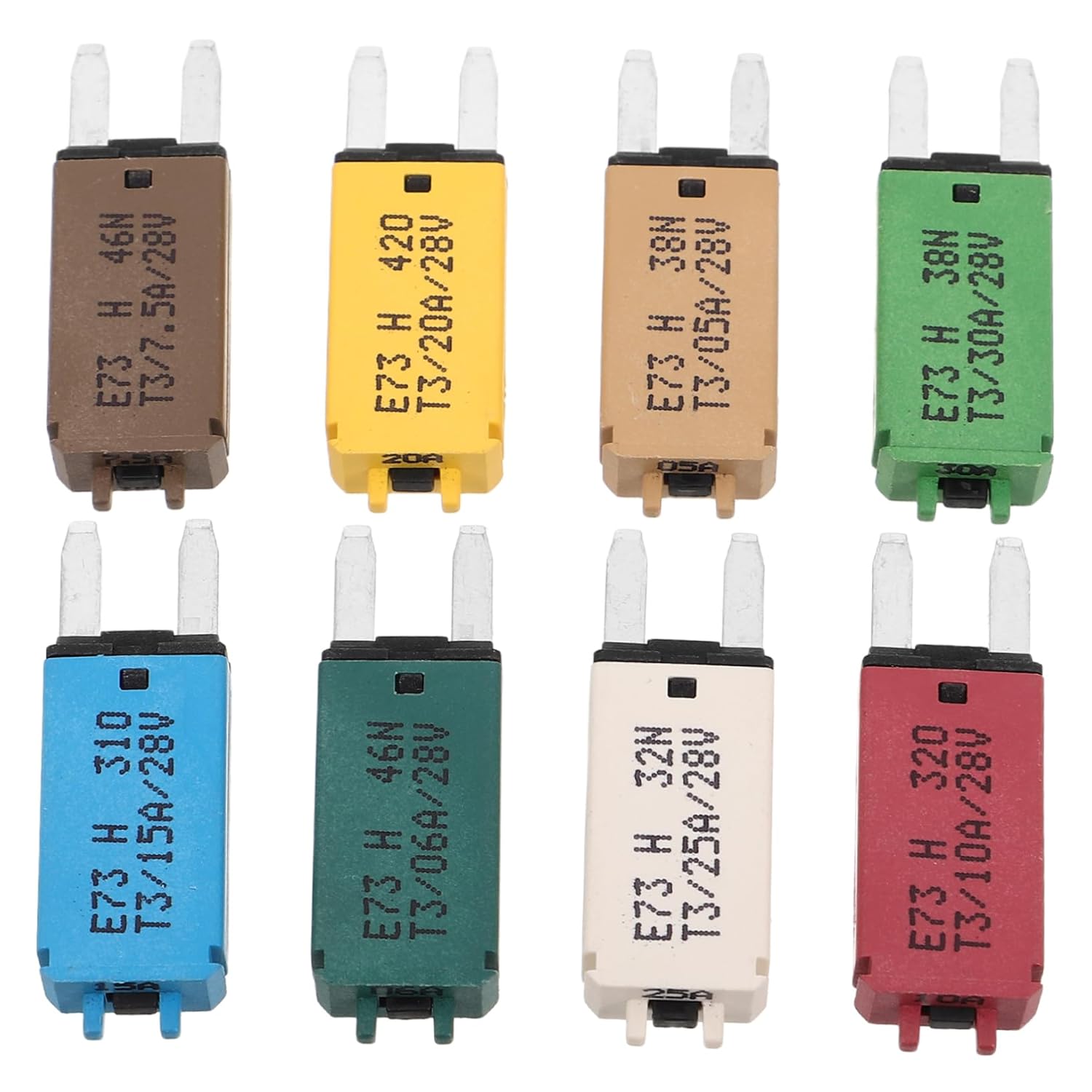 PRETYZOOM 8pcs Car Fuses Assortment Self-Recovery Low Profile Automotive Kit Mixed Negative Standard for Truck Bus