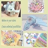 Vista 3 de 200 piezas de limpiadores de tuberías gruesos para manualidades, suministros de tallos de chenilla, color pastel, macarrón, caramelo, limpiador