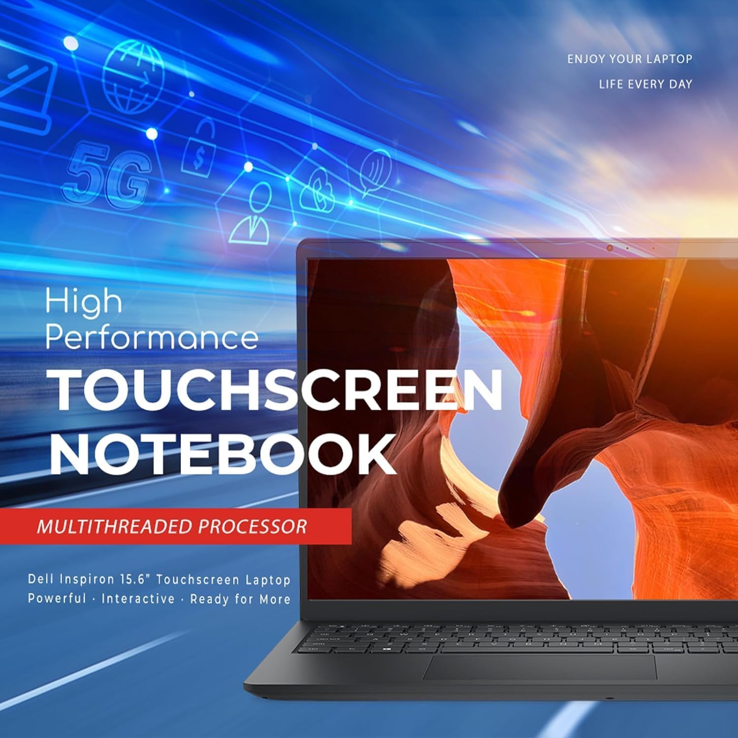 Dell Inspiron 15.6 Inch Touchscreen FHD Laptop with Lifetime Microsoft 365 for Web | AMD Ryzen 7 7730U, 8-Core CPU | 64GB RAM, 2TB PCIe SSD | Windows 11 | Anti-Glare, Privacy Shutter, 720P Webcam
