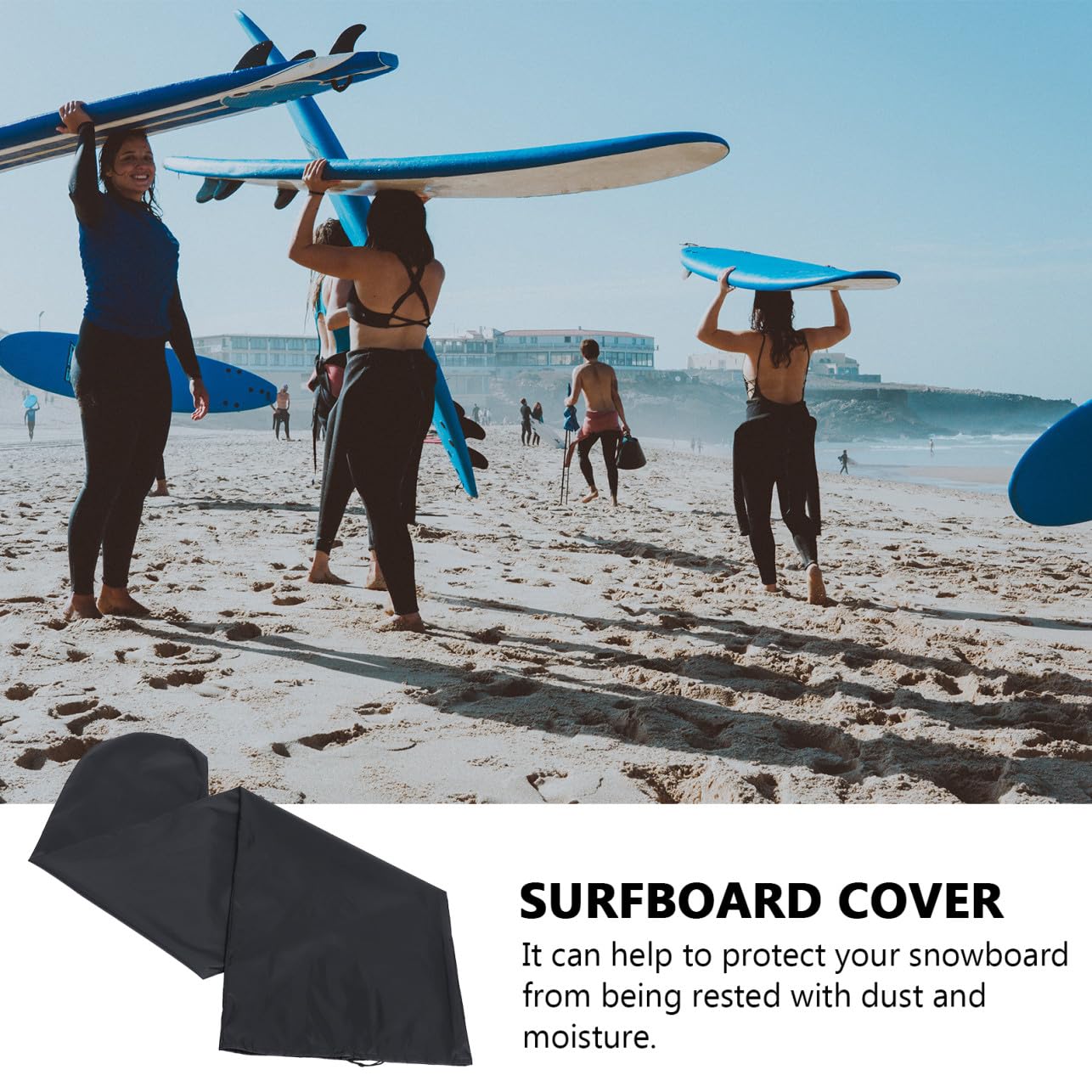 KOMBIUDA Funda Protectora para Tabla De Surf Bolsa para Guardar Tablas De Surf Lona Protectora Exterior Negra Ligera