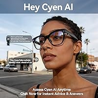 Vista 4 de Lentes inteligentes AI con cámara, gafas de cámara HD de 8 MP para hombres, mujeres, gafas de grabación AI con asistente de voz, audio de oído Negro