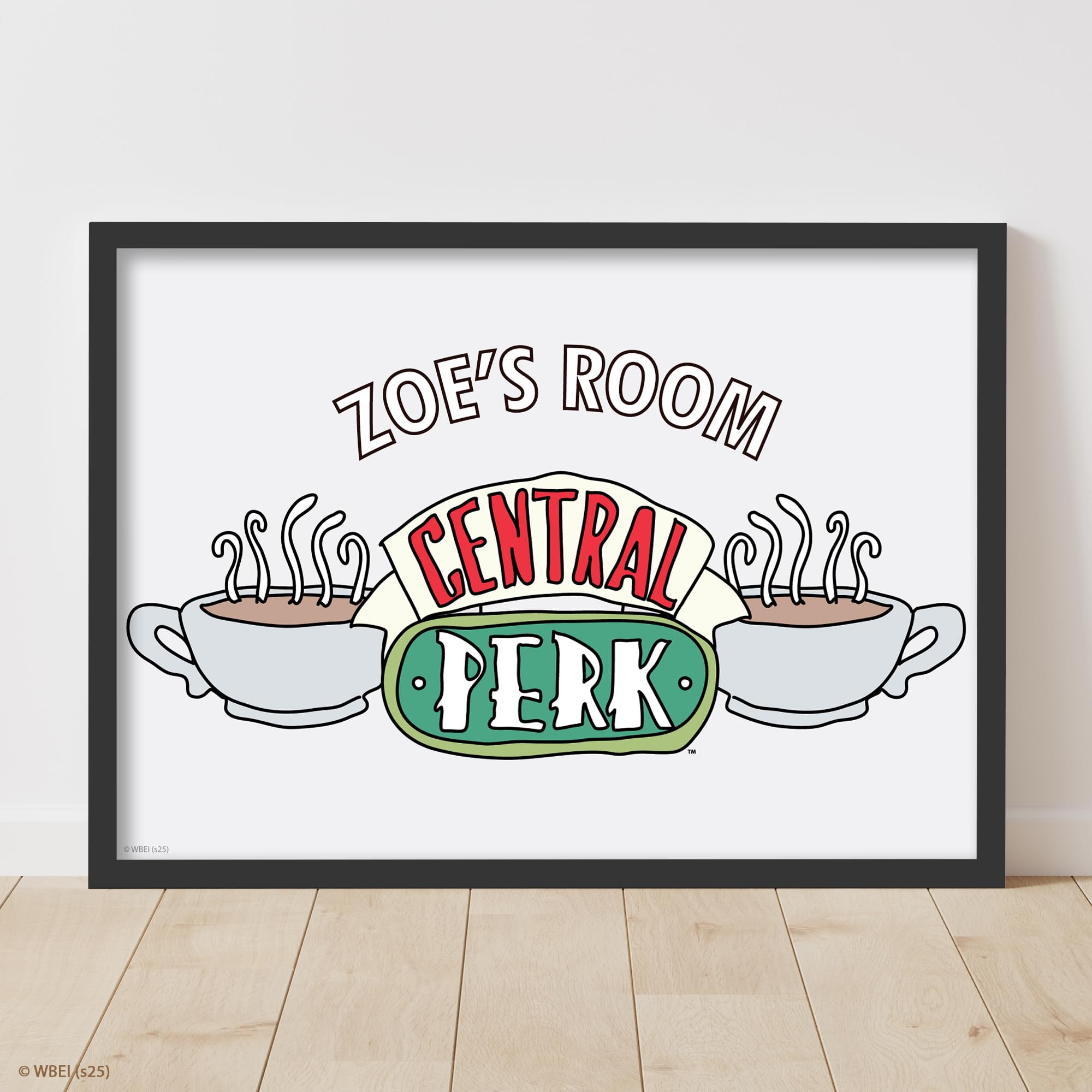 Friends Print - Central Perk Logo Personalised Name Poster Wall Art (21cm x 29.7cm - A4)