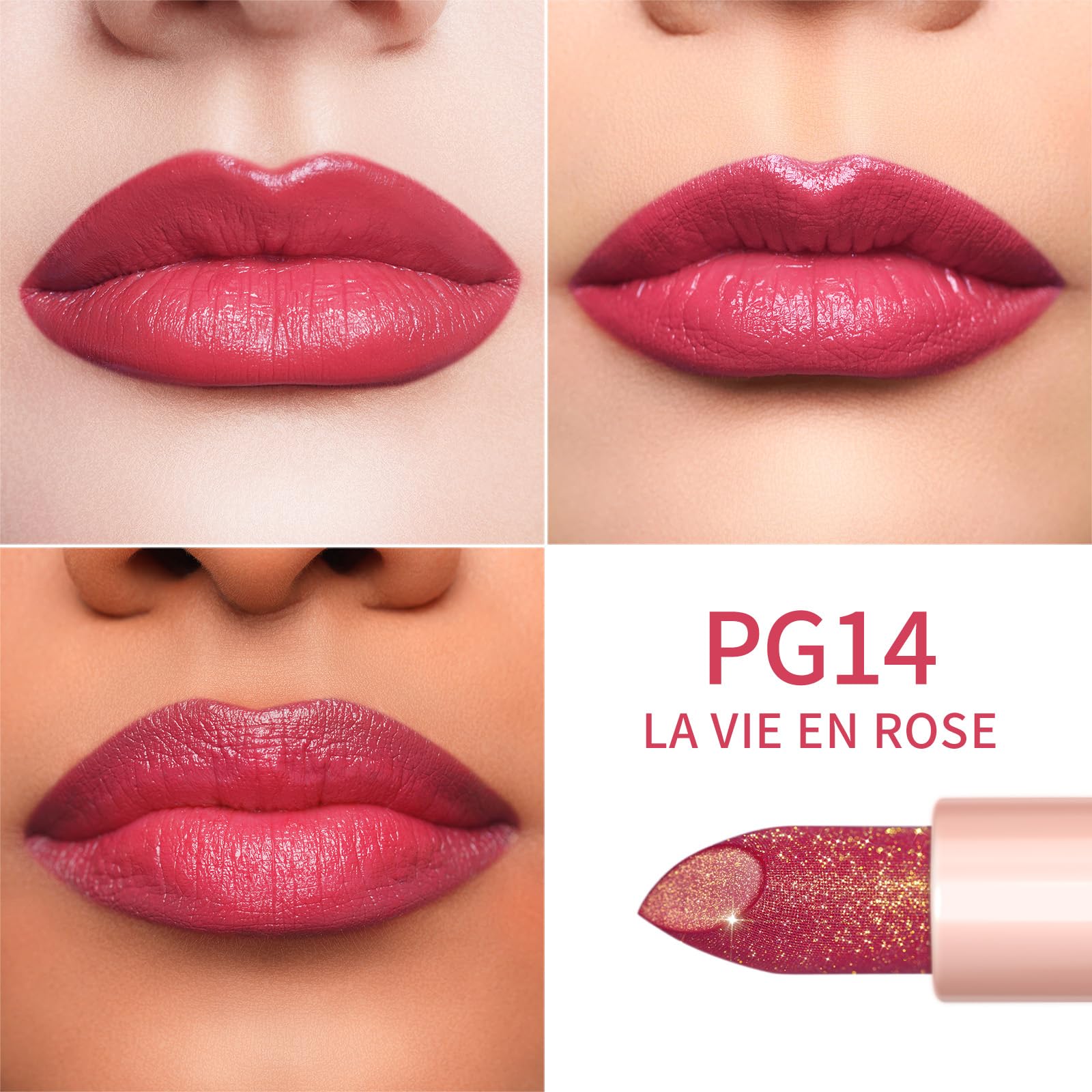 Oulac Moisture Shimmer Lipstick, Red Tinted Lip Balm, Long Lasting Nourishing Lip Crayon, Smooth Lips, Sheer Coverage - Image 3