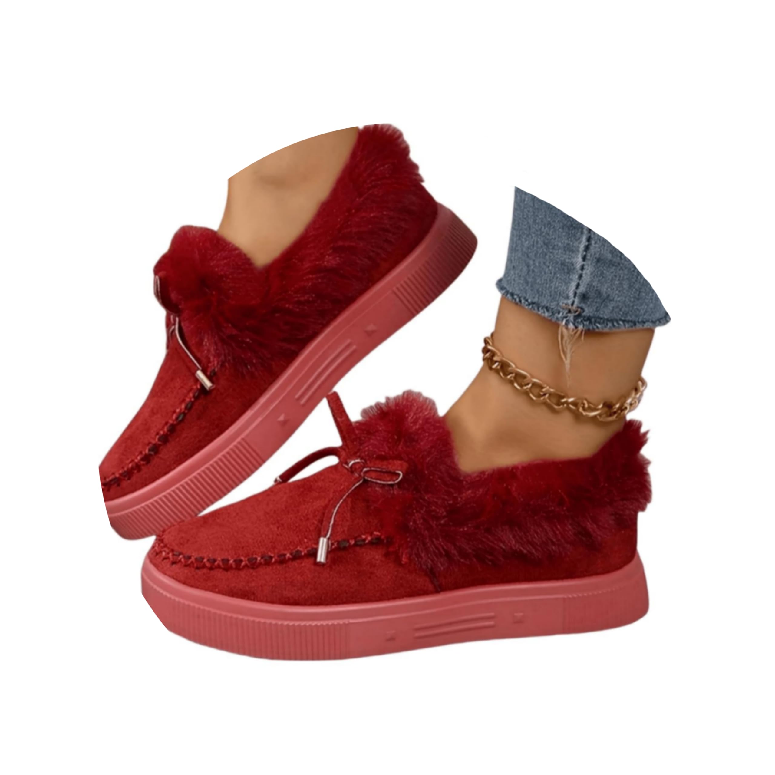 Winter Boots for Women 2025 Snow Boots Ankle Booties Slip On Fur Lined Warm Plush Comfortable Fashion Casual