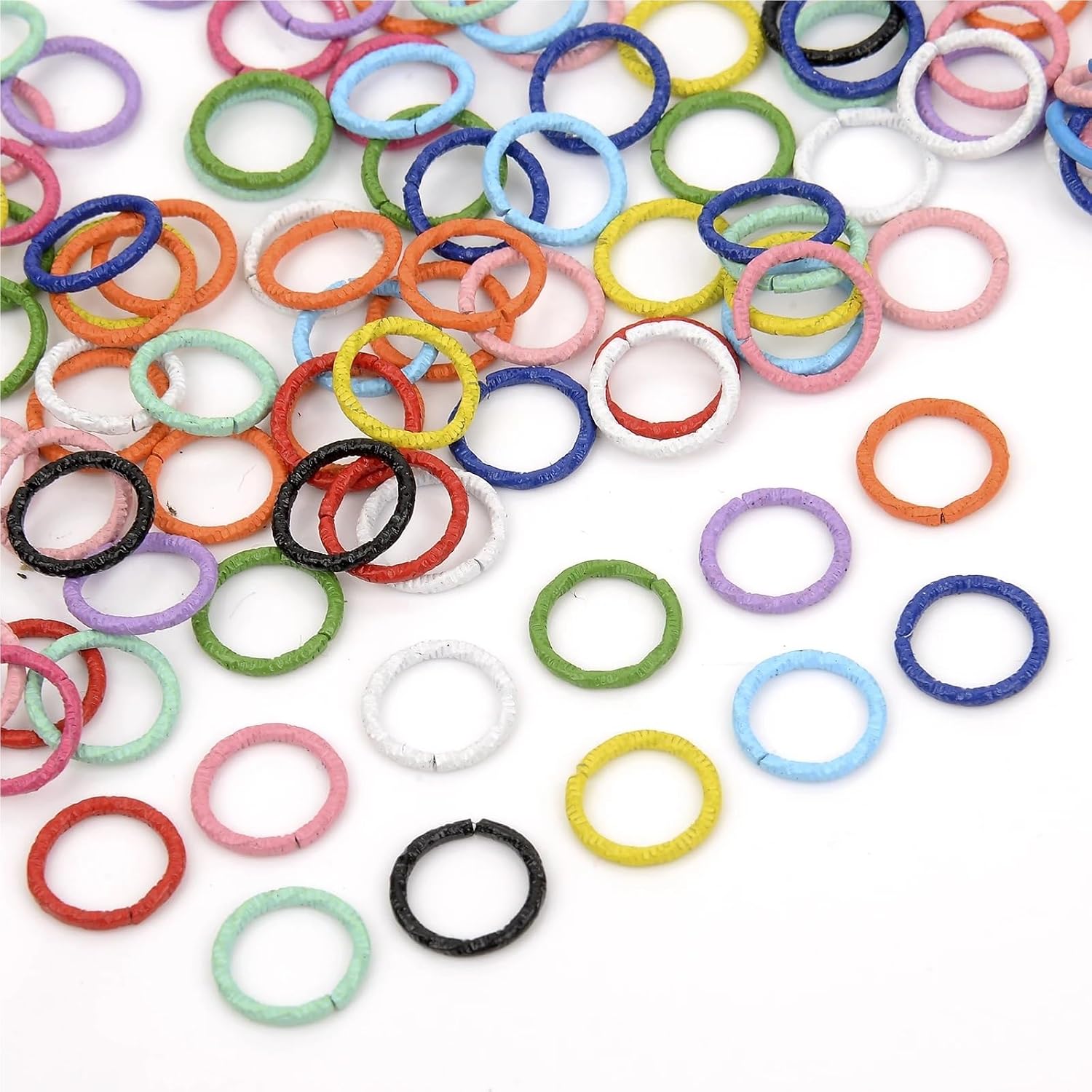 Jump Rings for Jewelry Making 1000Pcs 10mm Unsmoothly Round Alloy Open Single Loops Jump Rings Lobster Connector for DIY Jewelry Making Findings Accessories for Keychain, Necklace(Rose Red)