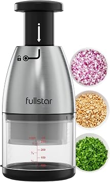 Fullstar Hand Chopper, Manual Vegetable & Onion Chopper, 1 Cup Container