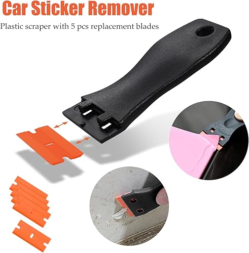 Miniatura 6 de EHDIS Herramienta de tinte de ventana, kit de herramientas de envoltura de vinilo para envoltura de película de automóvil con espátula de fieltro,