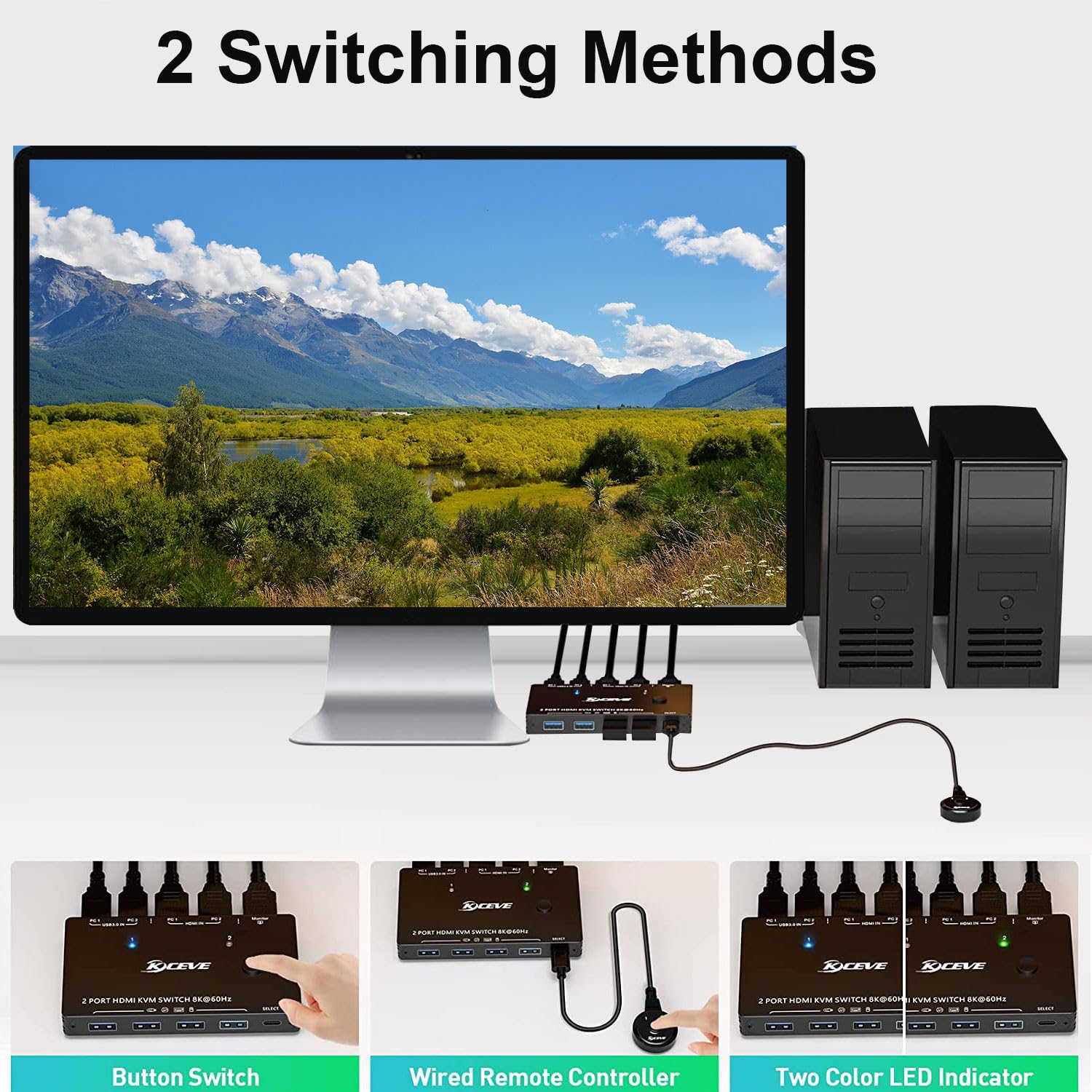 Two Switching Methods: Button Switch and Wired Remote Controller