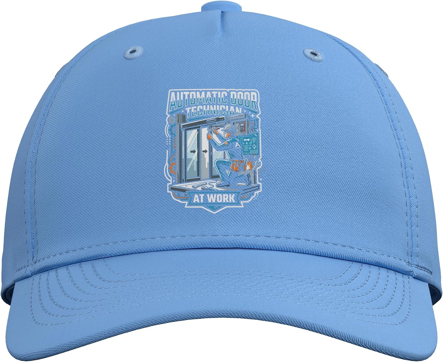Automatic Door Technician Job Occupation Profession Adjustable Baseball Hat image 2