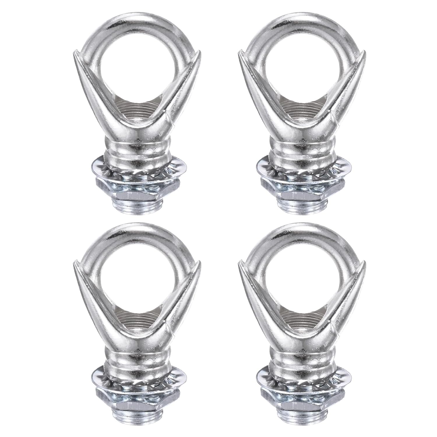 4 Pack Light Fixture Hooks Ring Nuts,5kg Max Load 13mm ID M10 Thread Closed Loop Hooks for Pendant Lights/Lanterns/Outdoor/Indoor Decor,Zinc Alloy Chandelier Parts[Black]