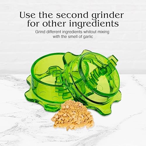 Miniatura 2 de Angel's Peel Lounge Picadora, preparación rápida manual de comidas - Herramientas de cocina para picar ajo, jengibre, hierbas, nueces (color verde)