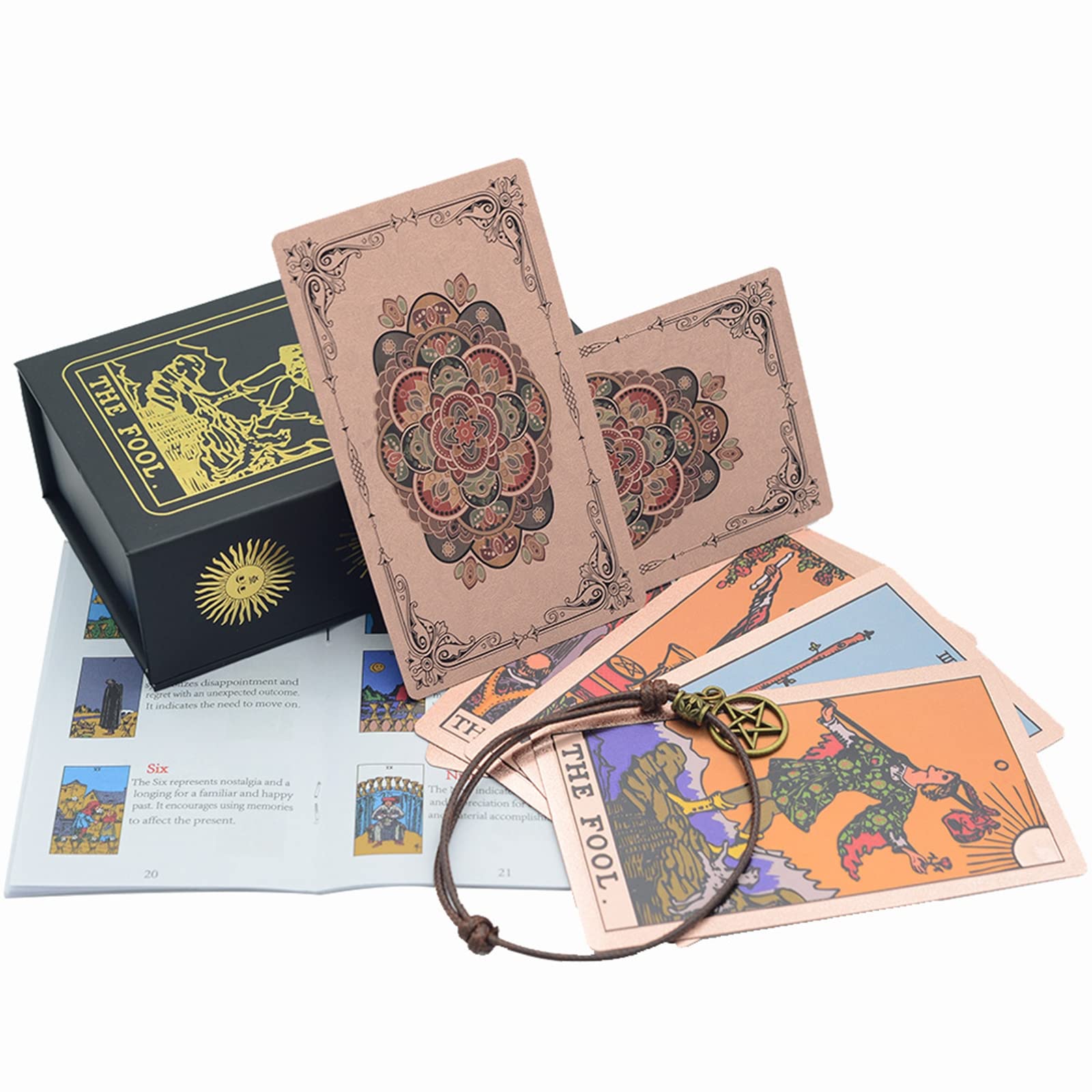 Jeu de cartes de tarot for débutants, jeu de cartes de tarot, jeu de tarot classique avec guide for débutants, cartes de tarot originales en PVC imperméable avec boîte for raconter l'avenir, jeu de di