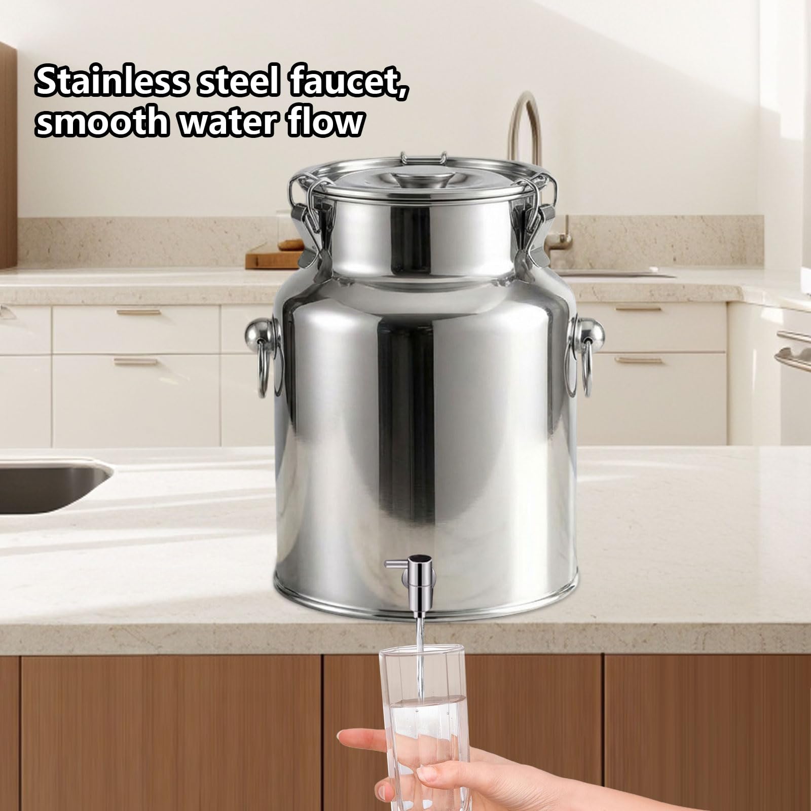 Recipiente para El Transporte De Leche, Jarra De Leche De Acero Inoxidable Cubo De Leche Recipiente Hermético con Grifo Cubo De Leche para Lecherías, Desayunos Y Catering