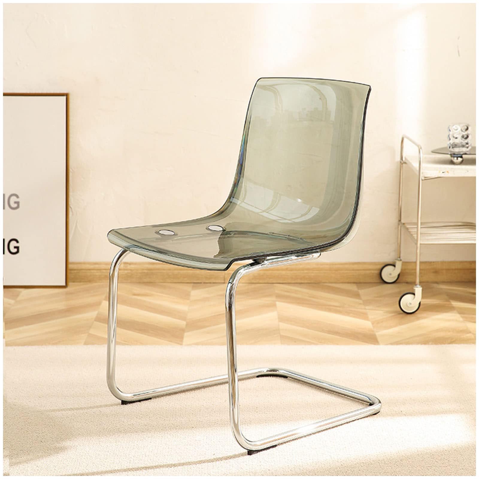Chaise acrylique transparent haut de gamme style minimaliste gris en C