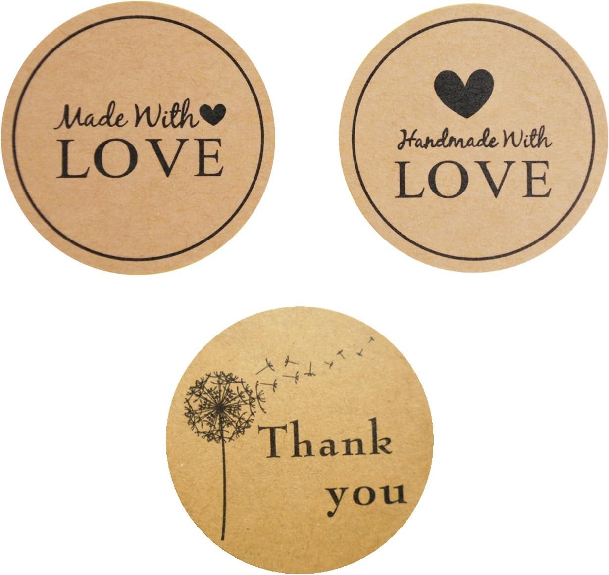 NiceCode 480pcs Thank You Stickers Love Sticker Handmade Labels Seal Sticker for Home Baking, Boxes, Gift, Soap