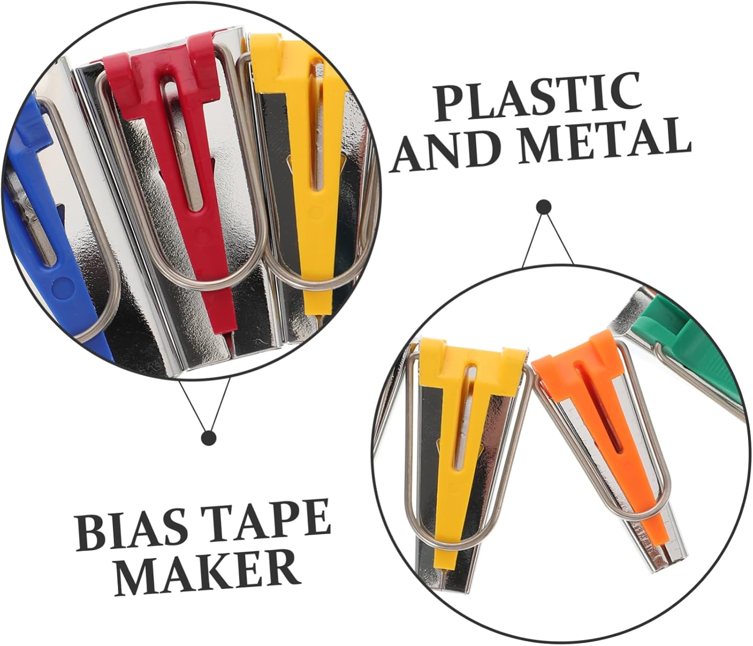 Anneome Bias Tape Maker for Seam Binding DIY Fabric Quilting Binding Tape Makers Kit Sewing Tools for Hemming Arts Crafts Save Money