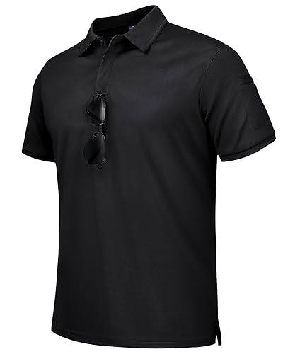 DEMEANOR Mens Golf Polo Shirts Short Sleeve Tennis Sports Tactical