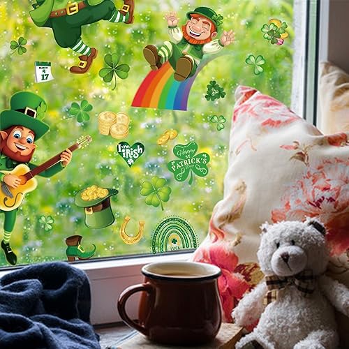 Vista 14 de Christmas Window Clings Xmas Decor - 90 PCS Reusable Double Sided Static Window Stickers - Merry Christmas Gel Decals for Xmas Decorations Indoor