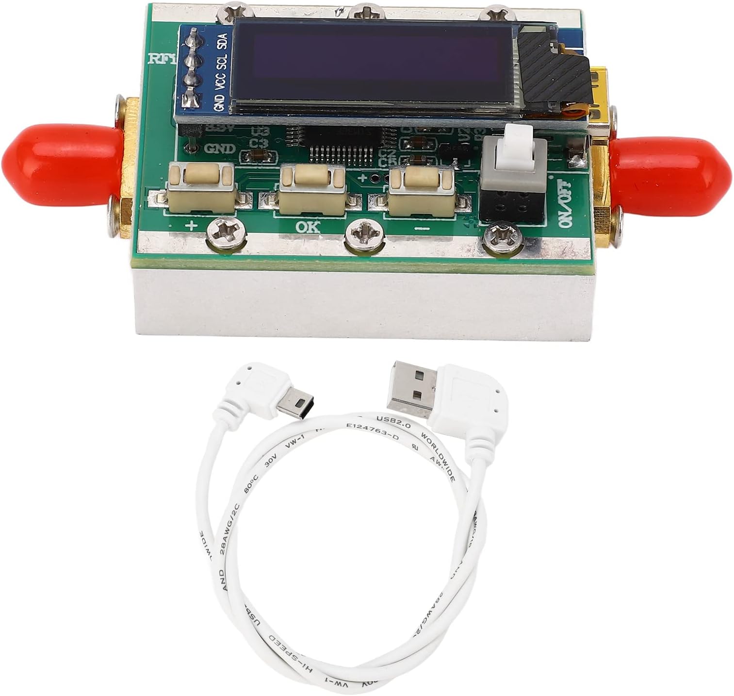 Eujgoov1‑3800MHz RF Attenuator Digital RF Attenuator Variable RF Attenuator 0‑31dB Adjustable 1dB Step Back CNC Shell PC Controllable 5V