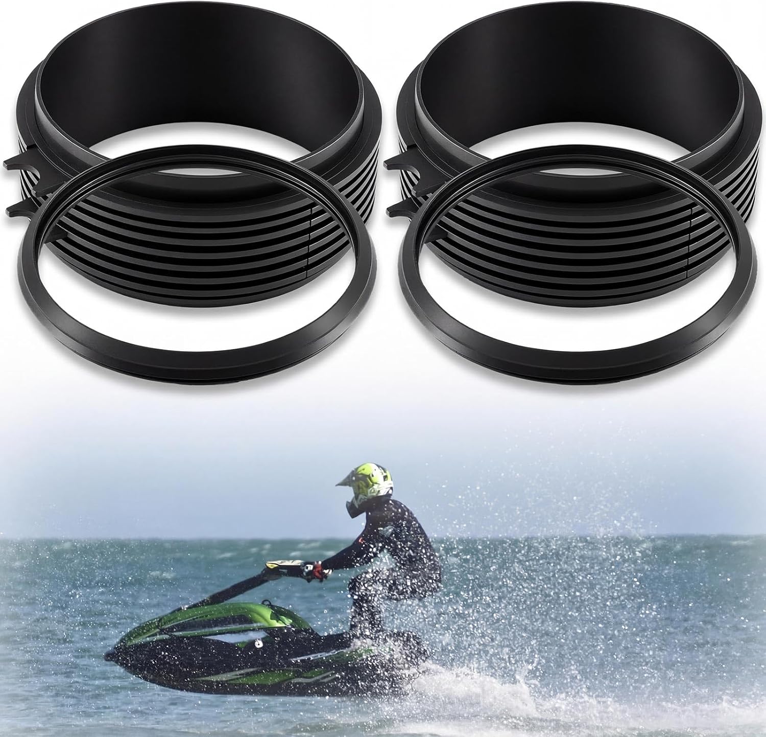 2 Pack Pump Wear Ring Replacement Jet Pump Seal Ring Compatible with Sea-doo & 3 up 267000617 267000813 293200134 Motorboat Impeller Sealing Accessories