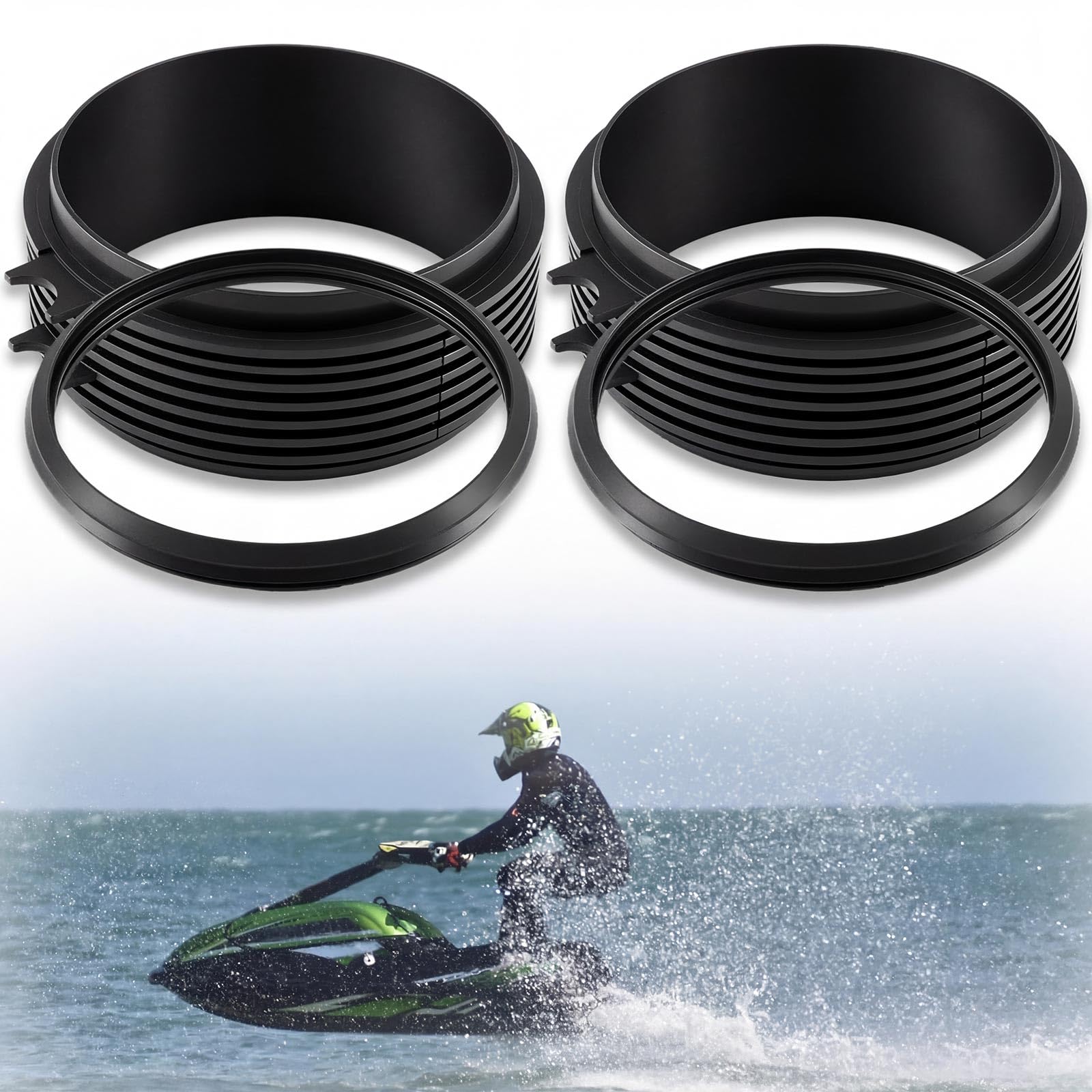 Photo 1 of 2 Sets Jet Pump Wear Ring compatible with seadoo Spark, Rubber
