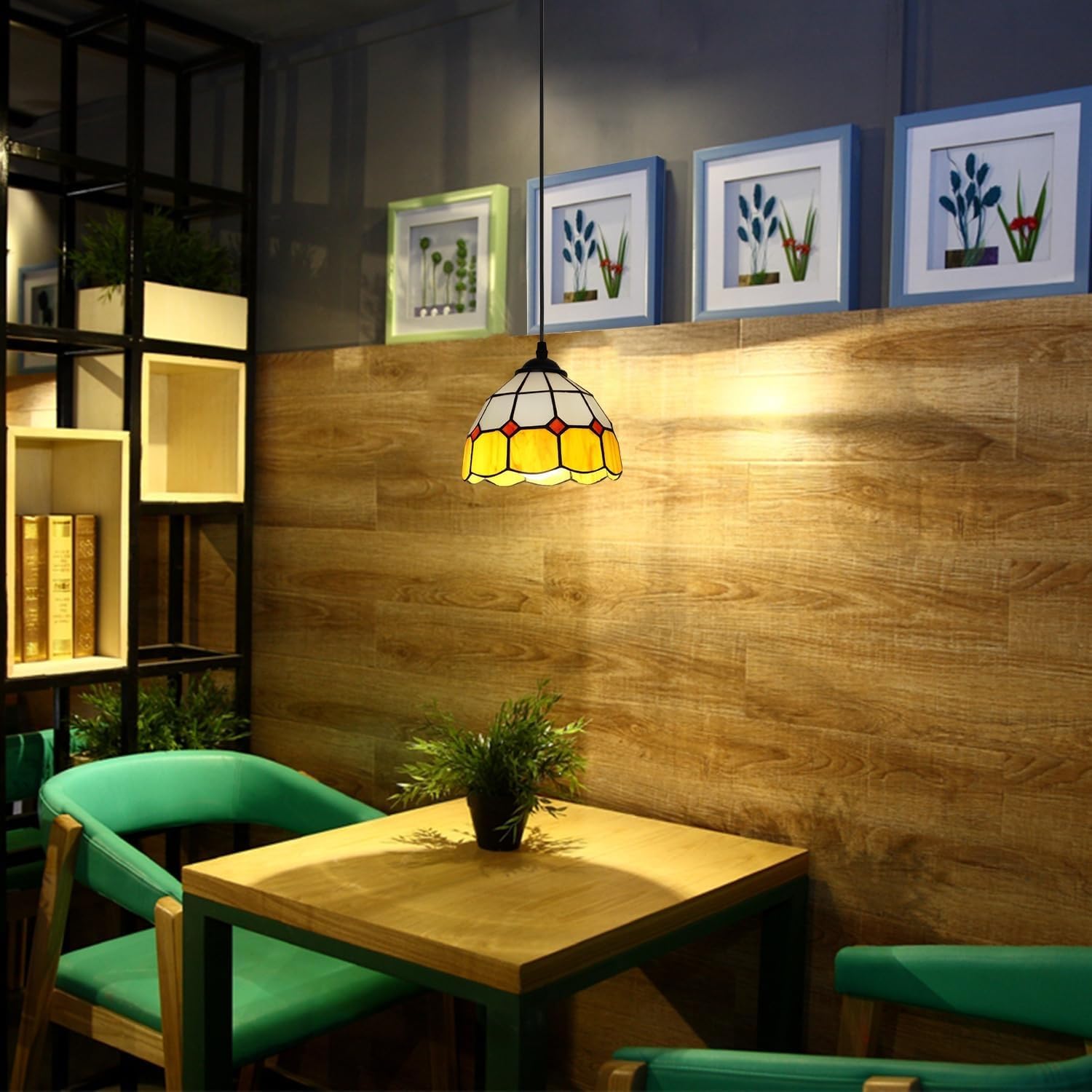 Battery Operated Pendant Light with CR2025 Remote,Rechargeable Ceiling Light Fixture with 9 Colors Dimmable Bulb,Battery Powered Pendant Light for Home Decor Indoor Kitchen Island Bedroom