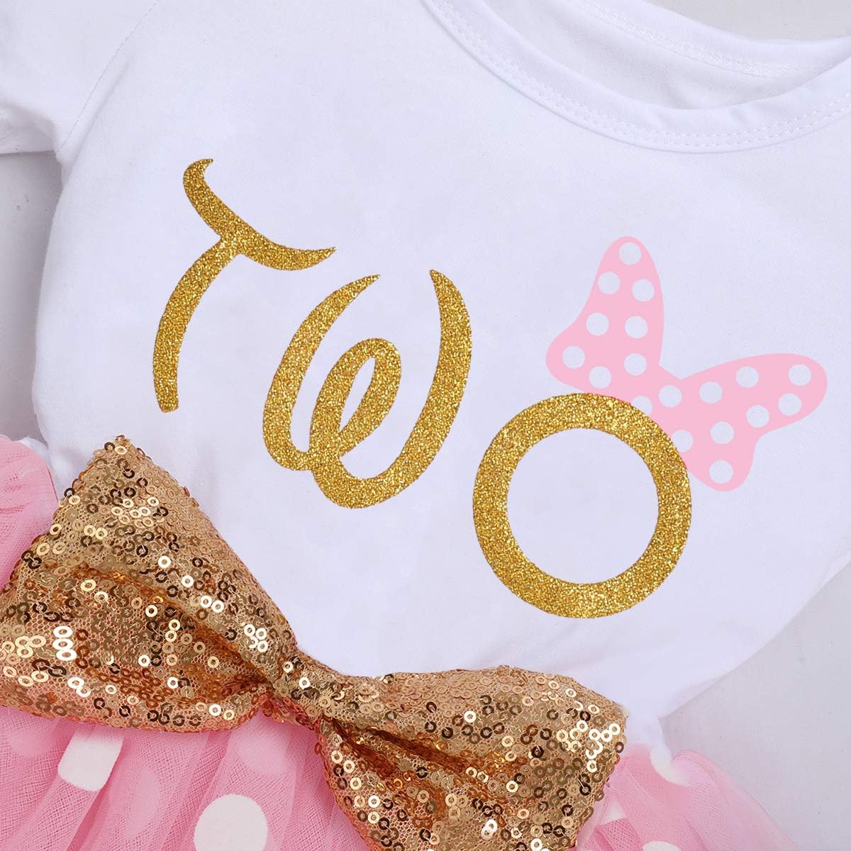 Baby Girls 1st 2nd Birthday Outfit Mouse Ladybug Dress Headband Polka Dots Tutu Skirt Set ONE Cake Smash Photo Shoot - Image 3