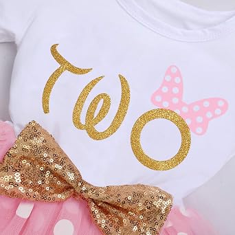 IBTOM CASTLE Baby Girls 1st 2nd Birthday Outfit Tutu Princess Dress for Cake Smash