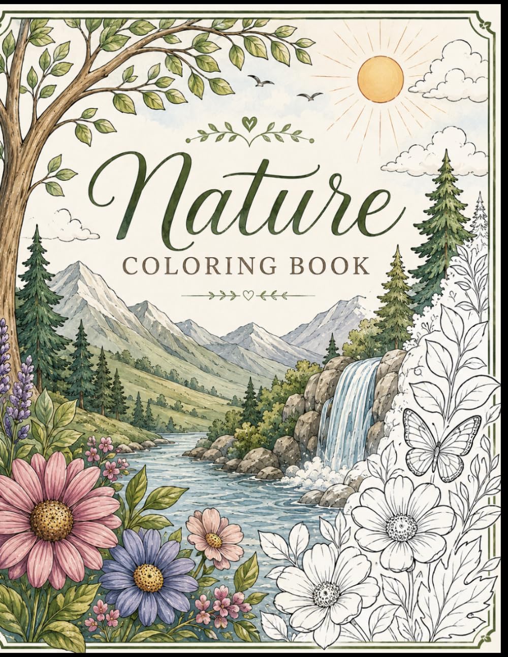 Adult Coloring Book of Nature