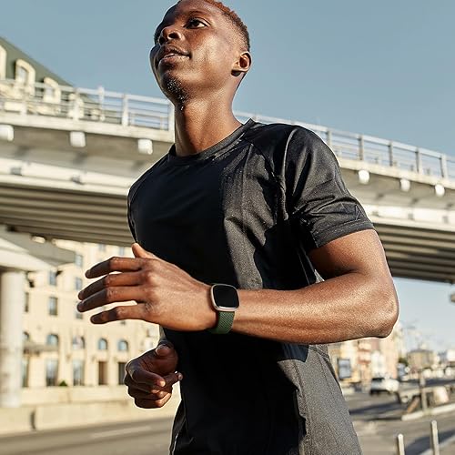 Miniatura 6 de Maledan Banda elástica trenzada compatible con Fitbit SenseFitbit Versa 3Versa 4Sense 2 bandas para mujeres y hombres, correa elástica suave para