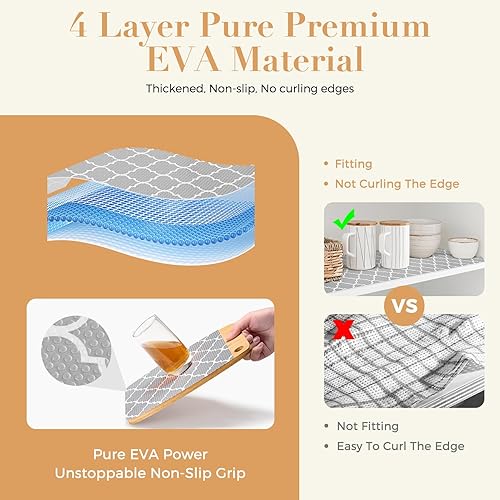 Miniatura 3 de Glotoch - Forro antideslizante mejorado para estantes con puntos, forro de cajón no adhesivo, revestimientos impermeables para armarios de cocina,