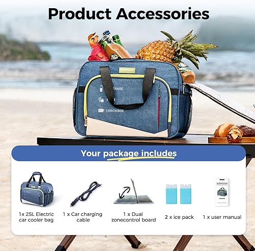 Miniatura 7 de Enfriador eléctrico portátil enchufable de 12 V para automóvil, bolsa calentadora para vehículo, cable de alimentación de CC, bolsa de almuerzo