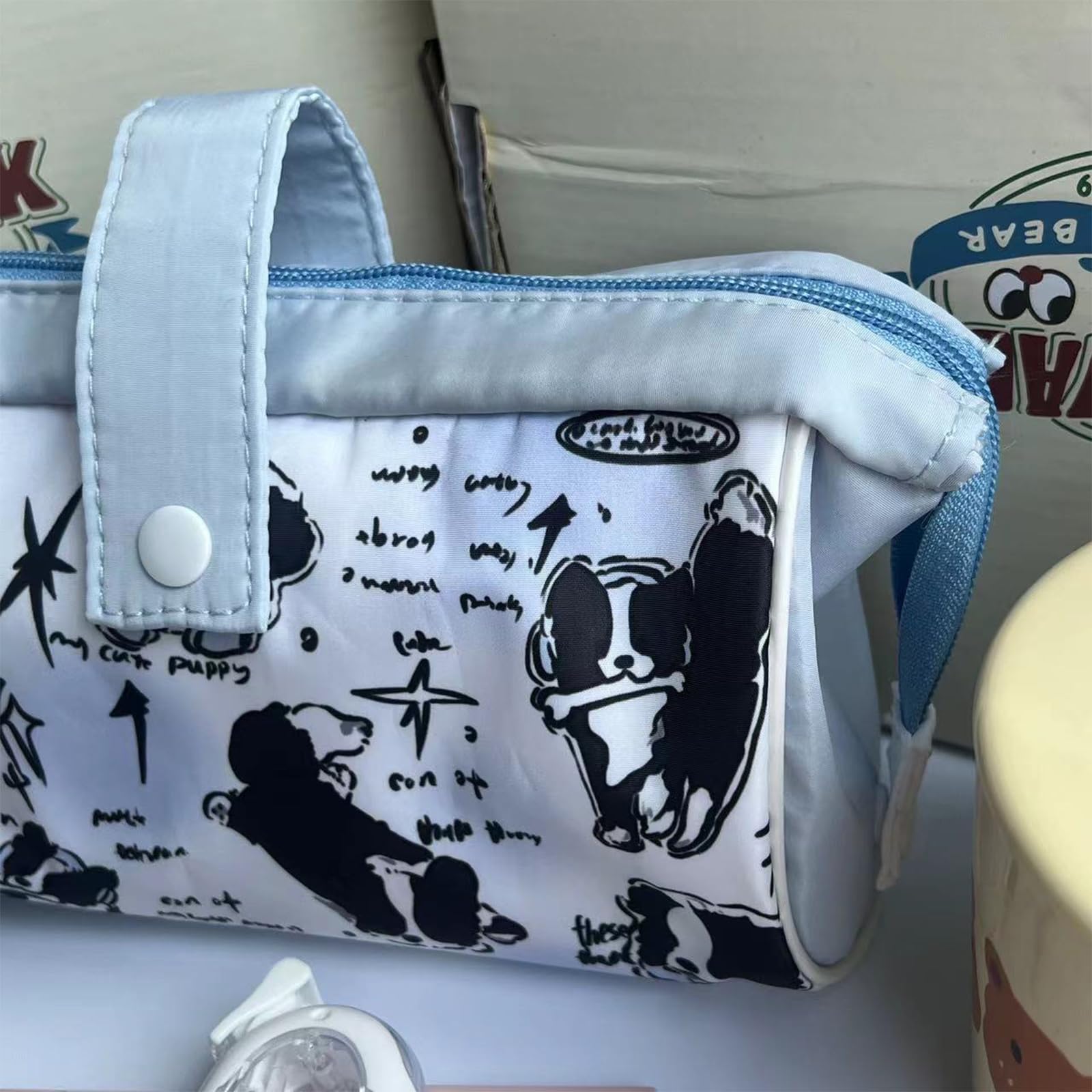 FOSDICK Large Capacity Pencil Case, Cute Pencil Cases with Puppy Print, Single Layer Pencilcase - Image 2