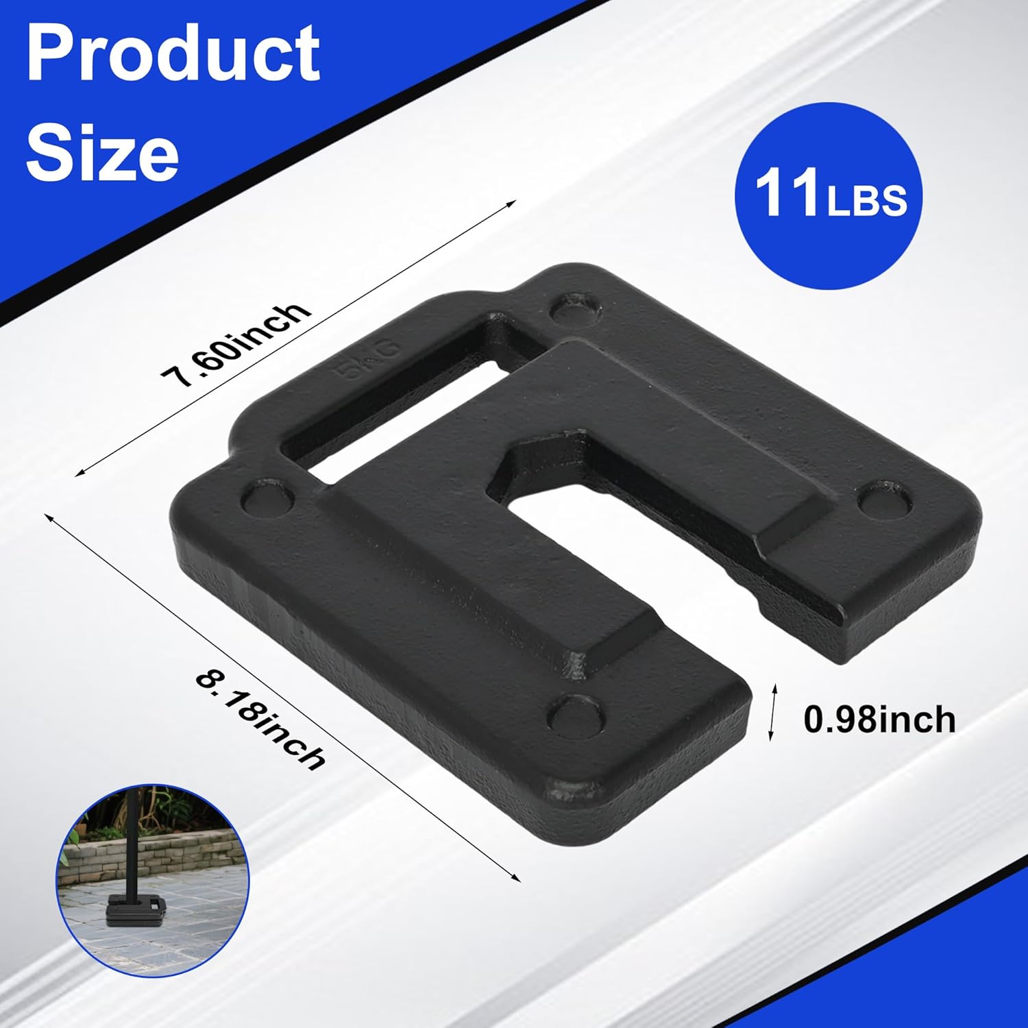 2 Pack Heavy Duty Steel Base Weights for Backdrop Stand, 11lbs Steel Plates for Pop Up Canopy Tents, Pipe and Drape Backdrop Stand Support, Outdoor Wedding Decor, Photography Backdrop, Umbrella Base